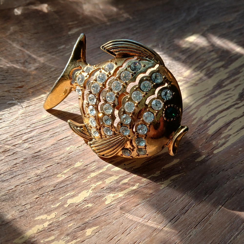 Gold Fish-Shaped Decorative Ornament